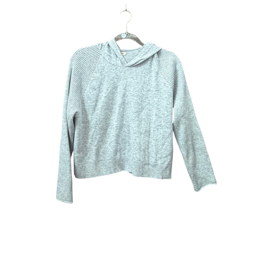 Rag Poets Hooded Lightweight Top Size Medium Knit Angora Blend Casual Gray